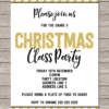 Editable & Printable Christmas Class Party Invite Template