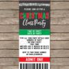 Printable Chalkboard Christmas Class Party Ticket Invitation Template with Editable Text