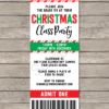 Printable Christmas Class Party Ticket Invite Template with Editable Text