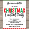 Printable Christmas Cocktail Party 5x7 Invitation Template with Editable Text