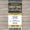 Editable & Printable Christmas Cocktail Party Ticket Invitation Template