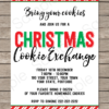 Printable Christmas Cookie Exchange 5x7 Invitation Template with Editable Text