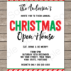 Printable Christmas Open House 5x7 Invitation Template with Editable Text