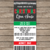 Printable Chalkboard Christmas Open House Ticket Invitation Template with Editable Text