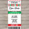 Printable Christmas Open House Ticket Invite Template with Editable Text