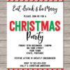 Printable Christmas Party 5x7 Invitation Template with Editable Text