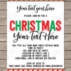 Printable Christmas 5x7 Invitation Template with Editable Text