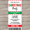 Printable Christmas Party Ticket Invite Template with Editable Text