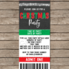 Printable Chalkboard Christmas Party Ticket Invitation Template with Editable Text