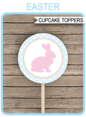 Printable Easter Cupcake Toppers Template | 2 inch | Easter Party | Gift Tags | DIY Editable Text | INSTANT DOWNLOAD via simonemadeit.com