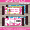 Editable & Printable Luau Theme Candy Bar Wrappers - Pink