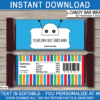 Editable & Printable Robot Candy Bar Wrapper Template - Blue Robot