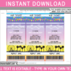 Printable Coachella Theme Birthday Party Ticket Invitation Template - DIY Invite