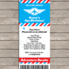 Airplane Theme Ticket Invitation