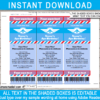 Printable Airplane Theme Boarding Pass Invitations Template - DIY Editable Plane Ticket Invite