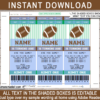 Printable Football Ticket Invitation Template - DIY Editable Text Invite - Green & Brown - Instant Download