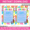 Printable Luau Birthday Party Invitations Template - DIY Editable Text Invite - Instant Download