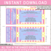 Pink & Yellow Printable Carnival Ticket Invitation Template - Birthday Party Invite with Editable Text