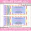 Yellow & Pink Printable Carnival Ticket Invite Template - Birthday Party Invitation with Editable Text