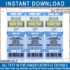 Printable Fortnite Ticket Invitation Template - Fortnite Theme Birthday Party Invite - Instant Download