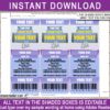 Printable Purple Fortnite Ticket Invitation Template - Fortnite Theme Birthday Party Invite - Instant Download