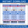Red & Blue Printable Hockey Ticket Invitation Template - Hockey Birthday Party Invite with Editable Text - Instant Download