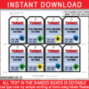 Printable Paintball Favor Tags Template - DIY Birthday Party Thank You Tags - Instant Download