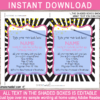 Printable Pink Magic Party Invitation Template - Birthday Party Theme Invite with Editable Text - Instant Download