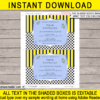 Printable Bee Invitation Template - Birthday Party Invite - Editable Text - Instant Downloa