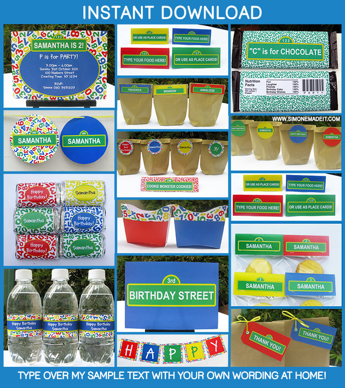 Sesame Street Birthday Party Invitations & Printables | Party Decorations | Theme Templates