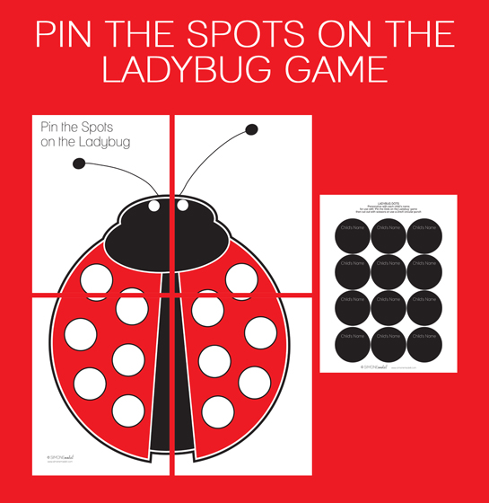 Printable Pin the Spots on the Ladybug game