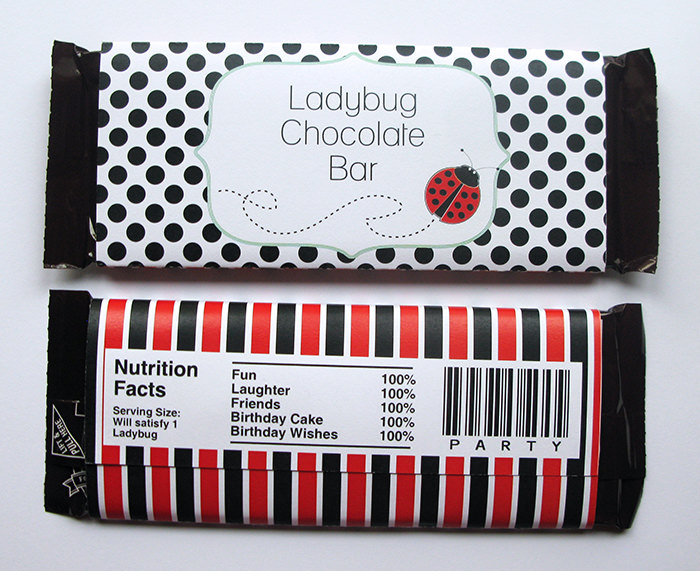 ladybug printable Hersheys chocolate wrapper