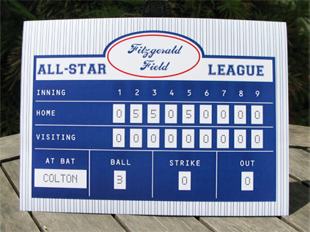 Baseball Birthday Party Scoreboard Sign | printable template