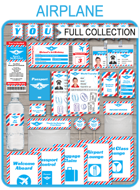 Printable Airplane Themed Party Templates