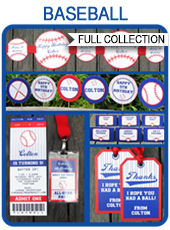 Printable baseball party templates