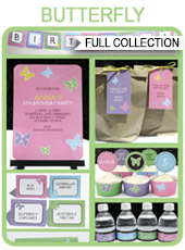 Printable Butterfly Party Templates