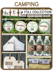 Camping Party Printables, Invitations & Decorations