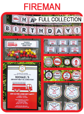 Fireman Party Printables, Invitations & Decorations