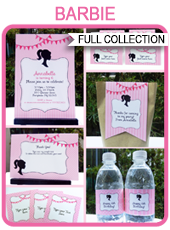 Barbie Party Favor Tags template