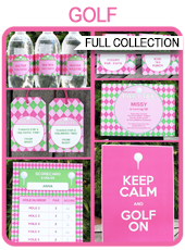 Printable Pink Golf Party Templates