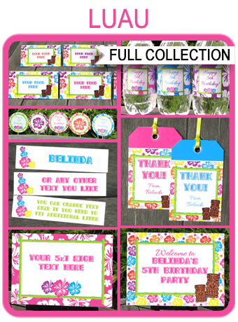 Printable Luau Party Templates