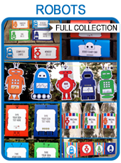 Robot Party Printables, Invitations & Decorations