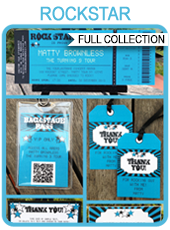 Rockstar Party Backstage Pass Printable Insert Rockstar 