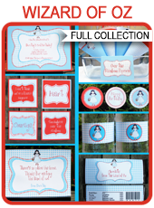 Wizard of Oz Party Printables, Invitations & Decorations