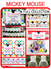 Printable Mickey Mouse party templates