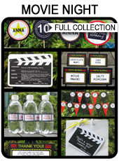 Movie Party Printables, Invitations & Decorations