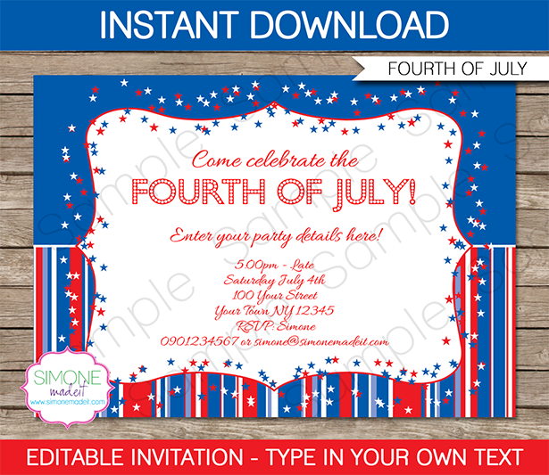Free 4Th Printable Birthday Invitations 10