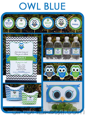 Printable Owl party invitation & decoration templates