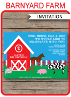 FREE PRINTABLE BARNYARD FARM INVITATIONS TEMPLATE