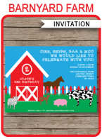 FREE PRINTABLE BARNYARD FARM INVITATIONS TEMPLATE